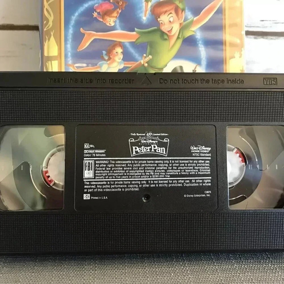 PETER PAN VHS Video Tape 45th Anniversary Limited Edition Disney Masterpiece - Picture 4 of 5